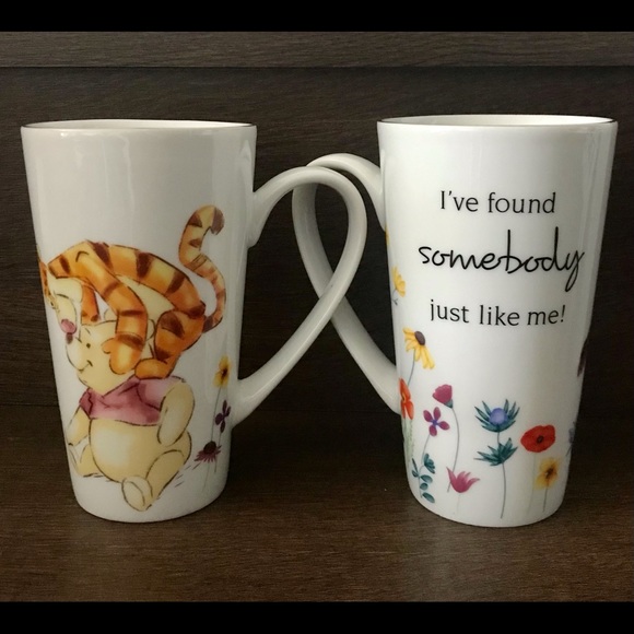 Winnie the Pooh Golden Flowers Latte Mugs (2) - Picture 5 of 5